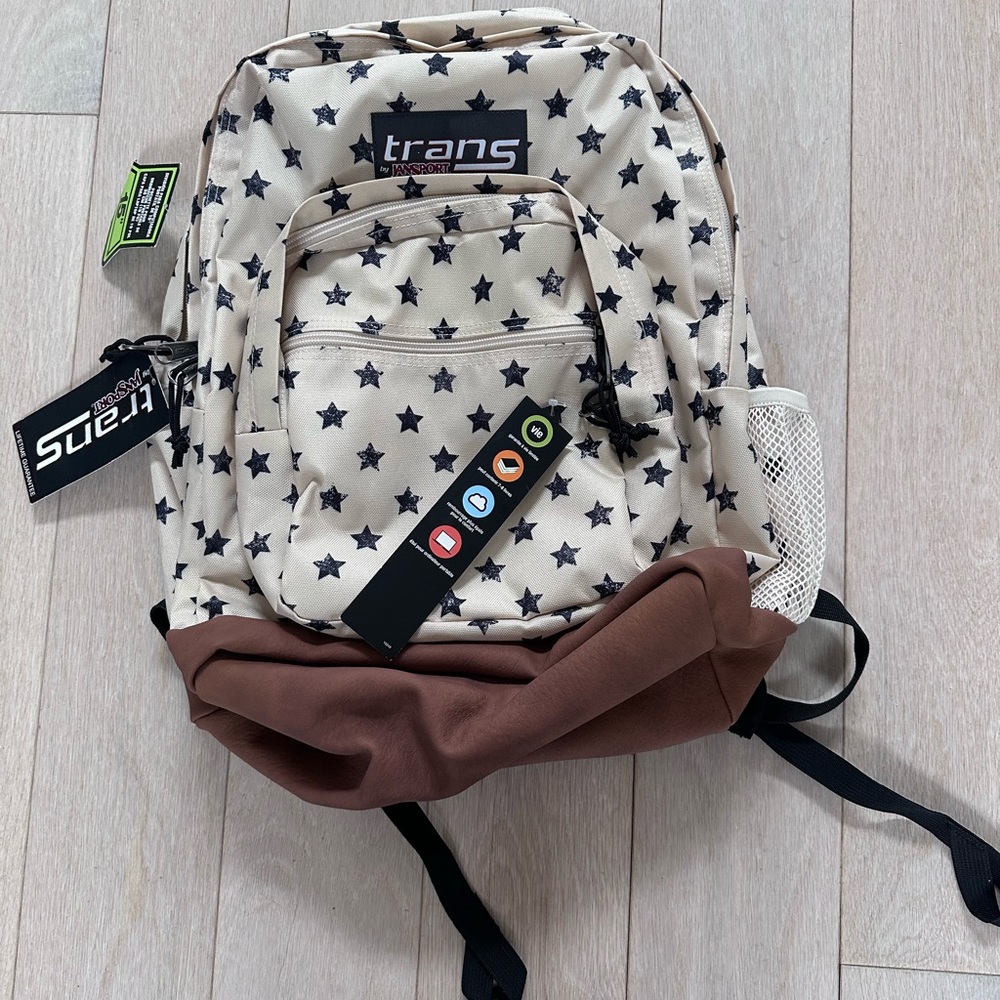 Jansport Cream and Navy Star Backpack